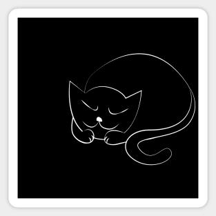 Sleeping Black Cat Sticker